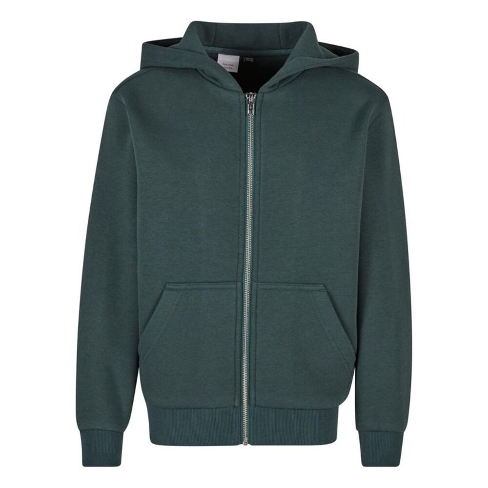 Build Your Brand Childrens/Kids Fluffy Full Zip Hoodie / Bottle Green